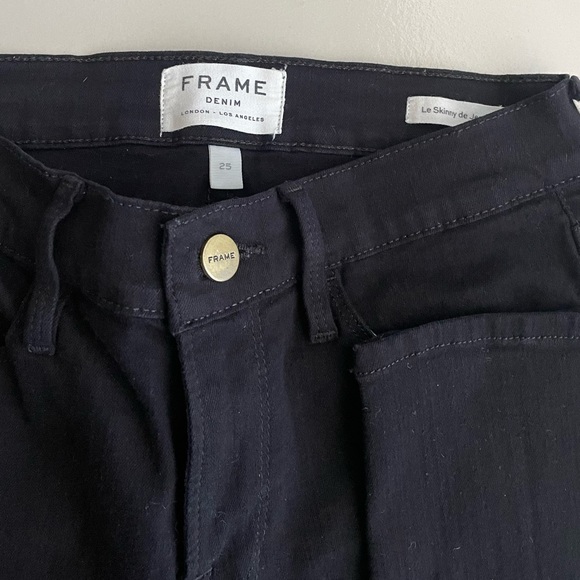FRAME Le Skinny de Jeanne mid-rise jeans in black Size 25 - Picture 5 of 7